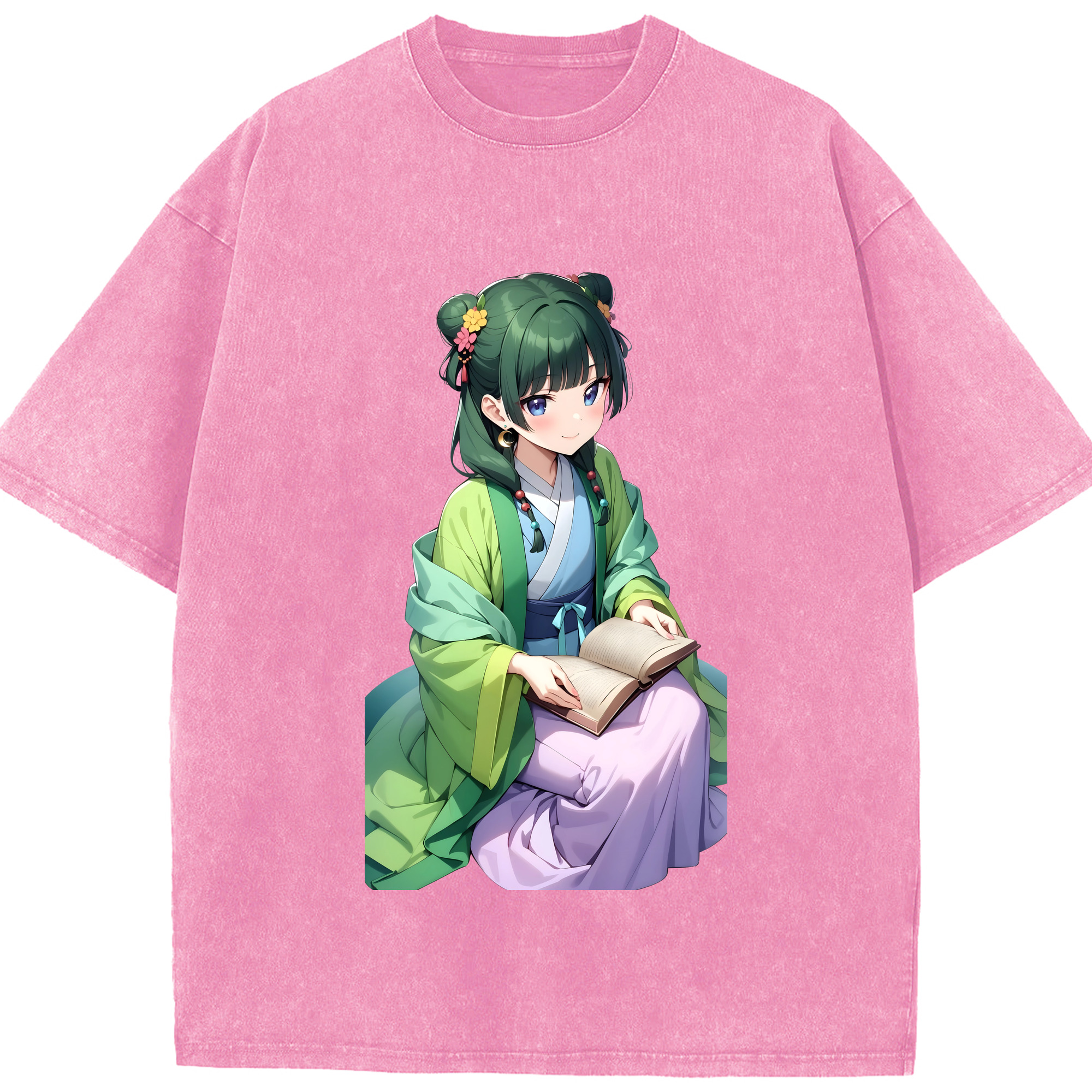 （画像用） 薬屋のひとりごと The Apothecary Diaries 綿100% ヴィンテージ風 半袖Tシャツ（フロントプリント）